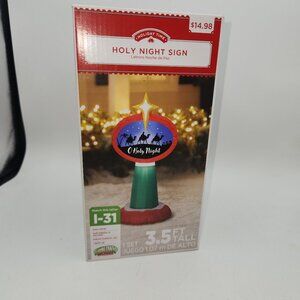 Holiday Time Airblown Inflatable Holy Night Sign 3.5Ft Indoor Outdoor Lights up